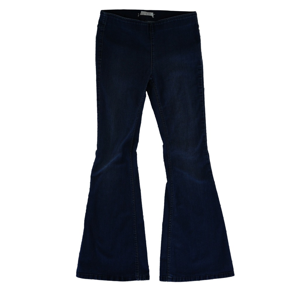 Free‎ People Flare Jeans Women's Size 28 Indigo Blue High Rise Pull On